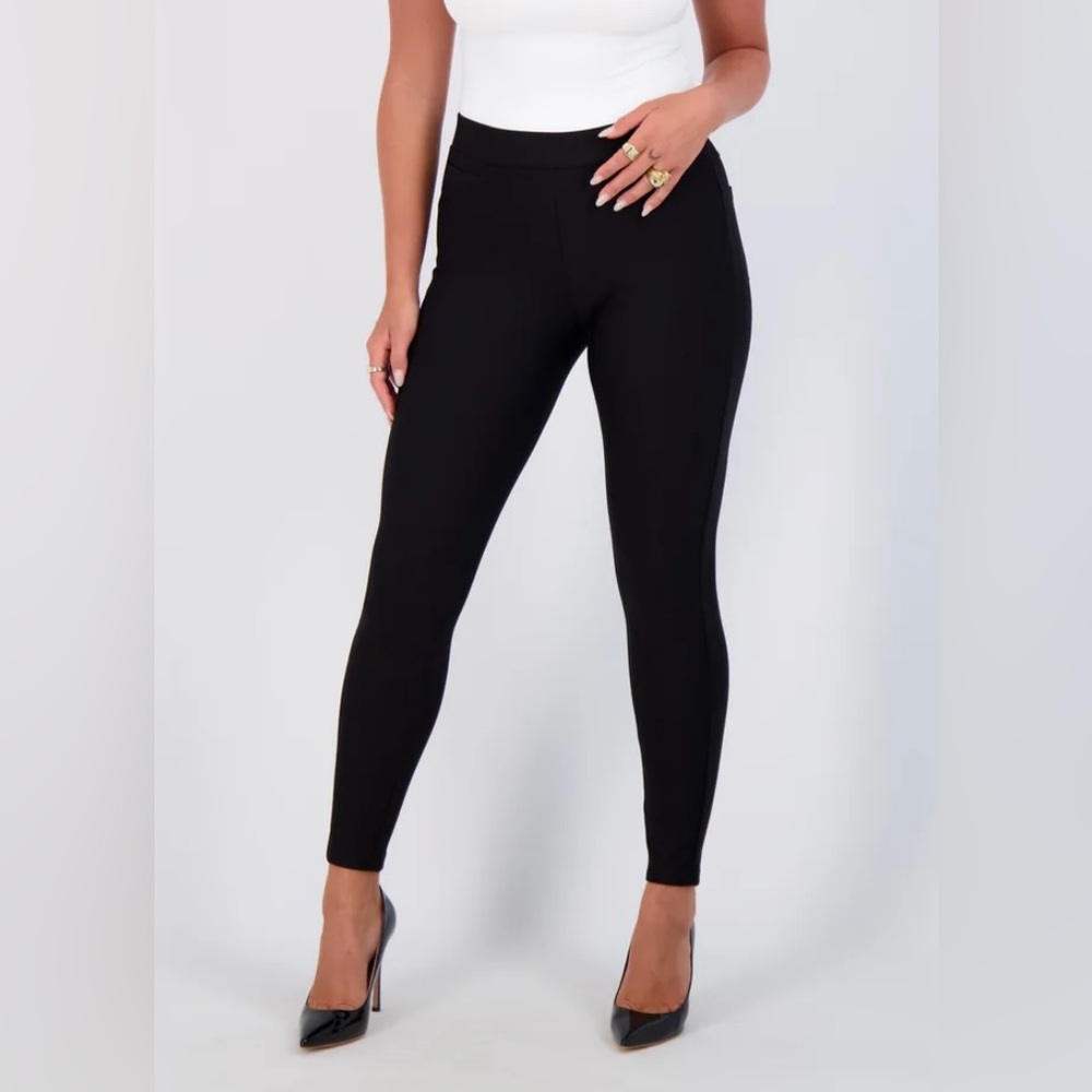 Women’s Classic High Waisted Slim Fit Pants/Leggings Black Size 1X